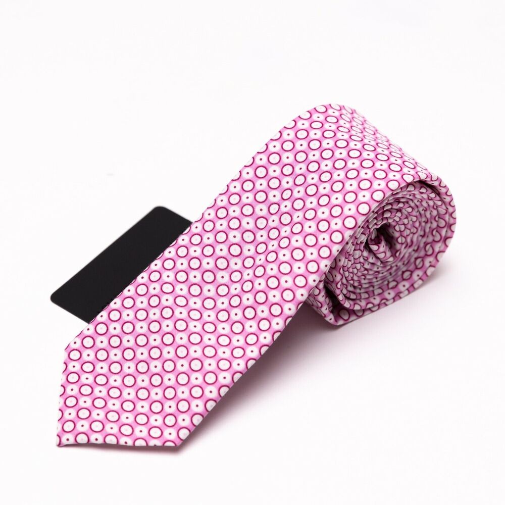 Report Collection Circle Print Cotton Tie Pink 1971